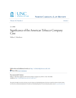 Significance of the American Tobacco Company Case