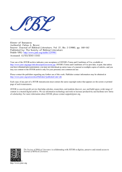 "Eliezer of Damascus," Journal of Biblical Literature 27.2 (1908)