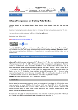 Effect of Temperature on Drinking Water Bottles