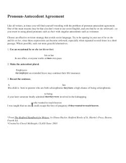 Pronoun-Antecedent Agreement
