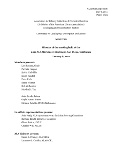 Minutes of the meeting held at the 2011 ALA Midwinter Meeting in