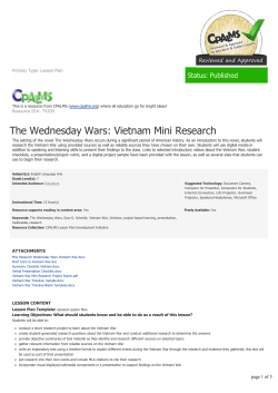 The Wednesday Wars: Vietnam Mini Research