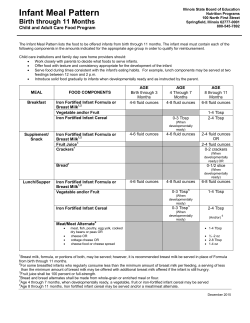 Infant Meal Pattern - Illinois State Board of Education