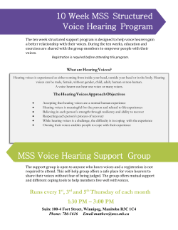 10 Week MSS Structured Voice Hearing Program MSS Voice