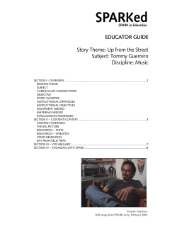 EDUCATOR GUIDE Story Theme: Up from the Street Subject