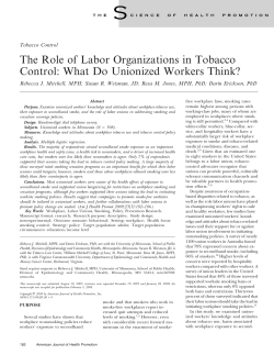 The Role of Labor Organizations in Tobacco Control
