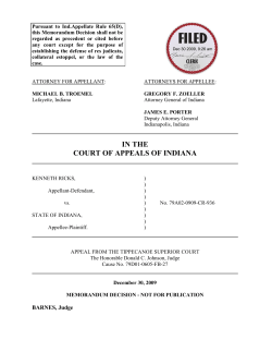 Kenneth Ricks v. State of Indiana