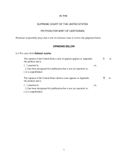 IN THE SUPREME COURT OF THE UNITED STATES PETITION
