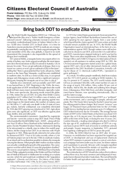 Bring back DDT to eradicate Zika virus