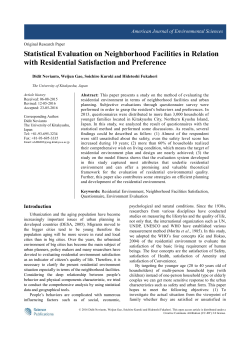 Statistical Evaluation on Neighborhood Facilities in Relation with