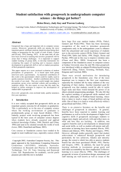 Student satisfaction with groupwork in undergraduate computer