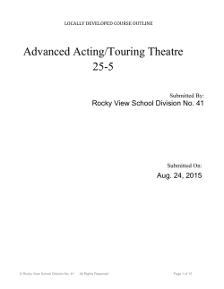 Advanced Acting/Touring Theatre 25-5