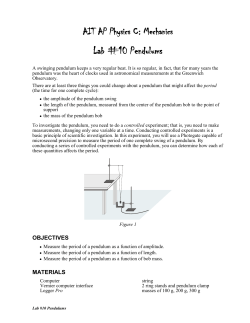 Lab #10 Pendulums