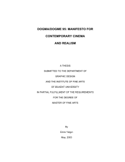 dogma/dogme 95: manifesto for contemporary cinema and realism