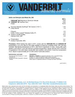 Formula - Sulfur and Salicylic Acid Wash No. 583