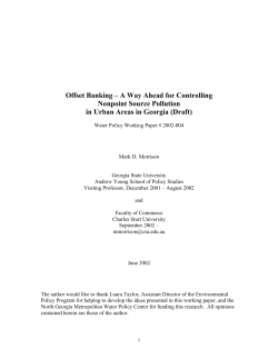 Offset Banking - A Way Ahead For Controlling Nonpoint Source