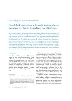 Central Bank interventions in Iceland`s foreign exchange market and