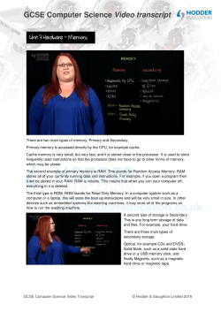 GCSE Computer Science Video transcript Unit 3 Hardware Unit 3