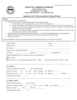 Urban Agriculture - Town of Christiansburg