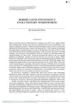 robert louis stevenson`s evolutionary wordsworth