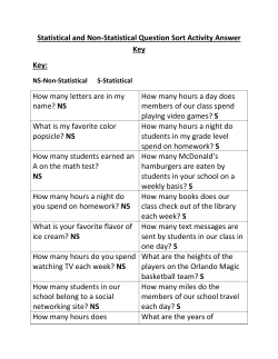 Statistical and Non-Statistical Question Sort Activity