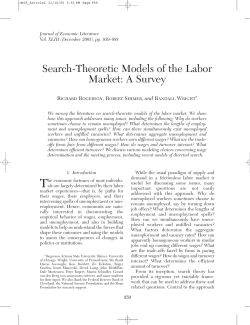 Search-Theoretic Models of the Labor Market: A Survey