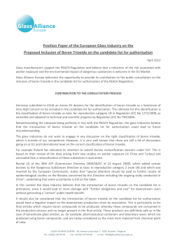 Boron Trioxide - Glass Alliance Europe