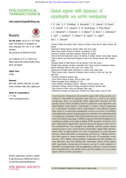Global regime shift dynamics of catastrophic sea urchin overgrazing