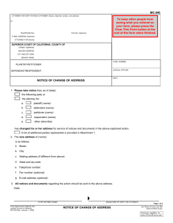mc-040 notice of change of address notice of change of address