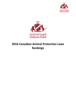 2016 Canadian Animal Protection Laws Rankings