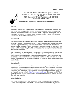 April 2016 - Manitoba Music Educators Association