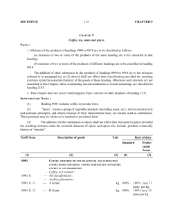 115 SECTION-II CHAPTER-9 Coffee, tea, mate and spices 1