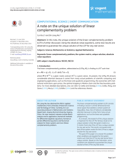 A note on the unique solution of linear complementarity problem