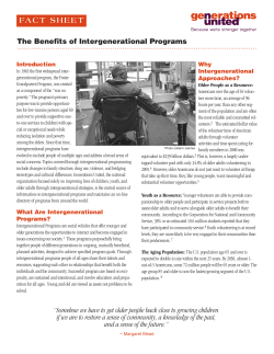 The Benefits of Intergenerational Programs