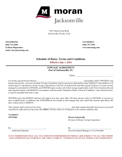Schedule Of Rates, Terms And Conditions - Moran
