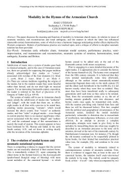 Modality in the Hymns of the Armenian Church