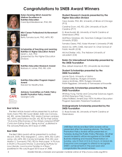 Congratulations to SNEB Award Winners