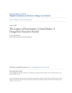 The Legacy of Korematsu v. United States: A Dangerous Narrative