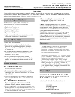 Instructions for N-565, Application for Replacement Naturalization