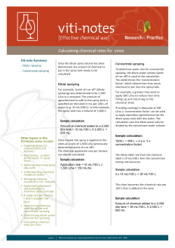 Calculating chemical rates for vines