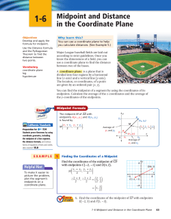 1-6 Midpoint and Distance in the Coordinate Plane