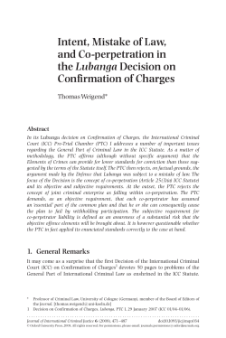 Intent, Mistake of Law, and Co-perpetration in the