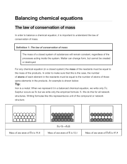 Balancing chemical equations