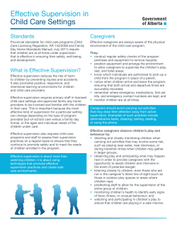 Effective Supervision in Child Care Settings