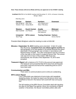 MASO Meeting Notes, November 21, 2010
