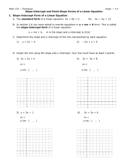 4.4 Slope-Intercept form and Point
