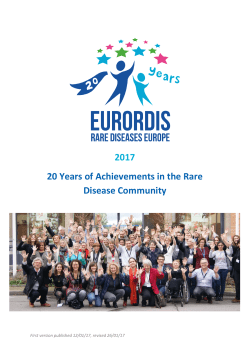 2017 20 Years of Achievements in the Rare Disease Community