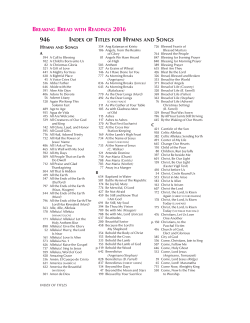 index of titles for hymns and songs