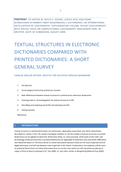 textual structures in electronic dictionaries compared with printed