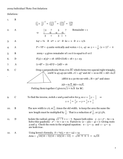 2009 Individual Theta Test Solutions 1 Solutions: 1. B + = = = 2. A | 3